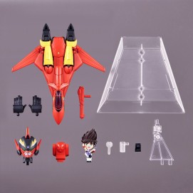 VF-19 CUSTOM FIRE VALKYRIE WITH BASARA NEKKI FIGURA 11 CM MACROSS 7 TINY SESSION