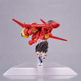 VF-19 CUSTOM FIRE VALKYRIE WITH BASARA NEKKI FIGURA 11 CM MACROSS 7 TINY SESSION