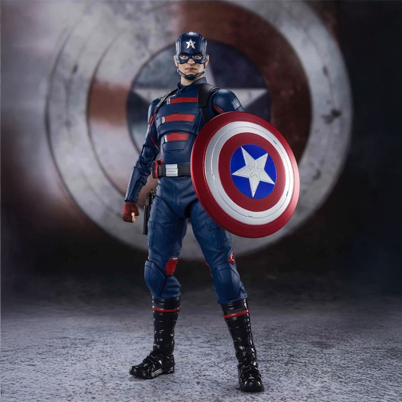 CAPTAIN AMERICA JOHN WALKER FIGURA 15CM MARVEL FALCON & WINTER SOLDIER SH FIGUARTS RE-RUN