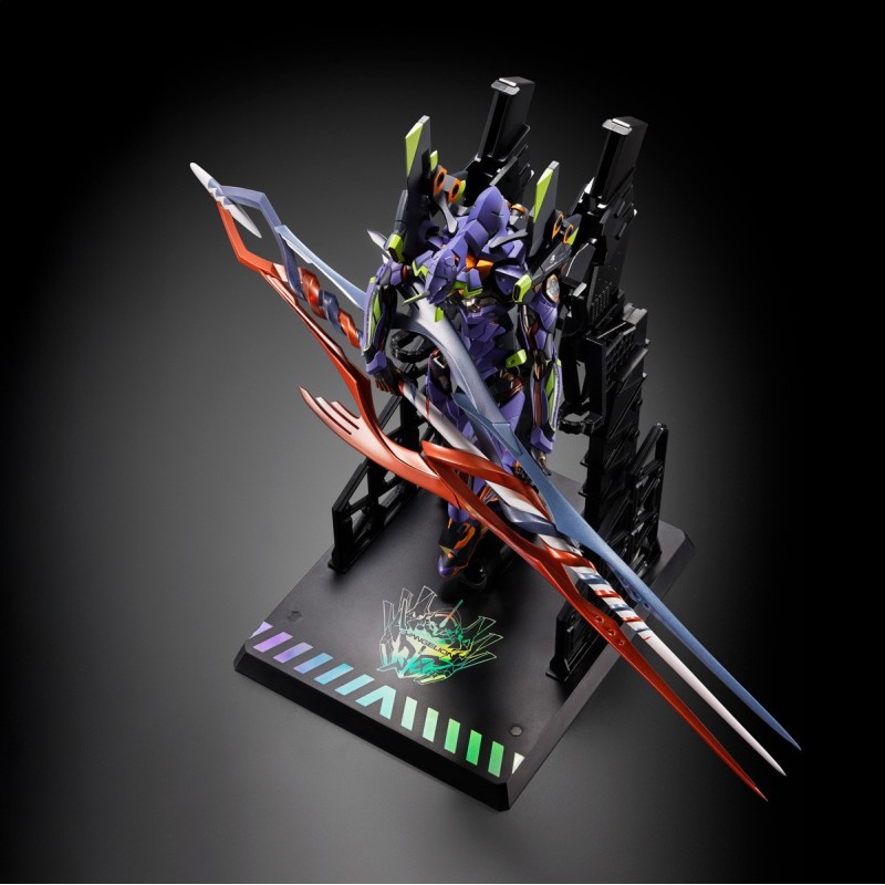 EVANGELION 01 TEST TYPE WITH THE SPEAR OF GAIUS FIGURA 22 CM EVANGELION 30TH ANNIVERSARY METAL BUILD