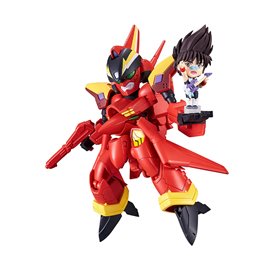 VF-19 CUSTOM FIRE VALKYRIE WITH BASARA NEKKI FIGURA 11 CM MACROSS 7 TINY SESSION