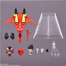 VF-19 CUSTOM FIRE VALKYRIE WITH BASARA NEKKI FIGURA 11 CM MACROSS 7 TINY SESSION