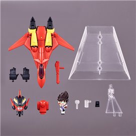 VF-19 CUSTOM FIRE VALKYRIE WITH BASARA NEKKI FIGURA 11 CM MACROSS 7 TINY SESSION